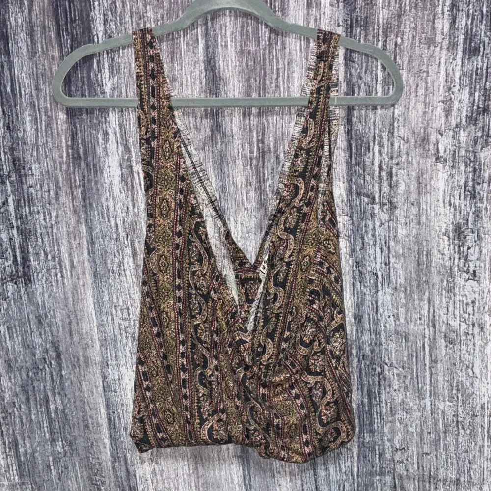Free People Your Twisted Tank Top Black Combo Women Size‎ Medium